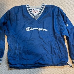 Vintage Champion V-Neck Windbreaker